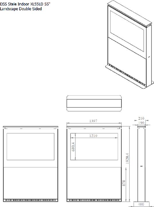 Actual product image DSS Indoor Stele Landscape, 55" screen, black