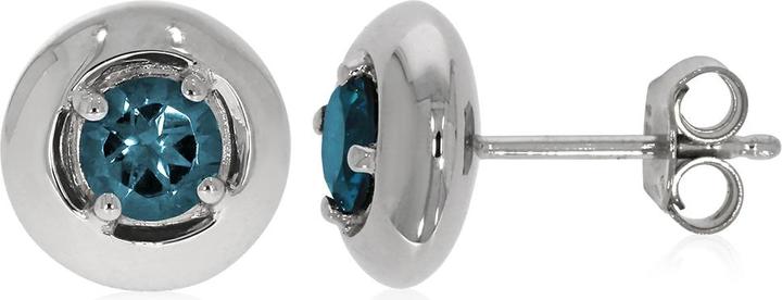 Xen Ohrstecker mit London Blue Topas ca. 1,10 ct. rhodiniert (925 Sterling Silber)