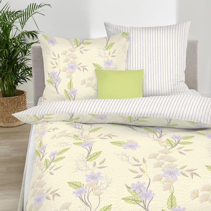 Actual product image Kaeppel Seersucker bed linen Sadira yellow (Bedding set, 155x220 cm + 80x80 cm)