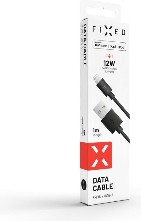 Actual product image Fixed USB cable USB-A - Lightning 1m Black (FIXD-UL-BK) (1 m, USB 2.0, 20 W)