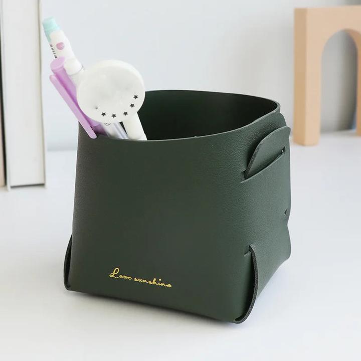 Produktbild Alopini Klappbarer Arbeitstisch Leder Aufbewahrungsbox PU Aufbewahrungsschale Aufbewahrungskorb