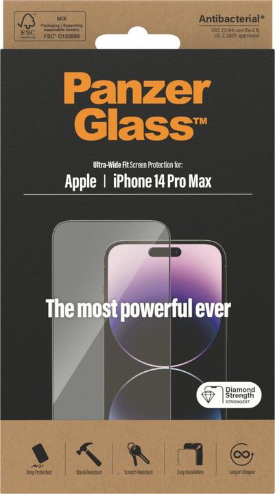 Immagine prodotto PanzerGlass Vestibilità ultra-ampia (1 Pezzo/i, Apple iPhone 14 Pro Max)