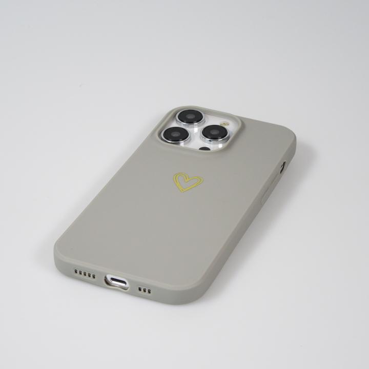 Image du produit PhoneLook Coque Silicone mat dessin coeur doré (Apple iPhone 15 Pro Max)