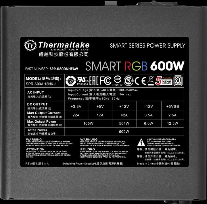 Productafbeelding Thermaltake Slimme RGB (600 W)