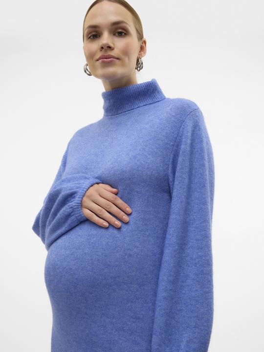 Produktbild Mamalicious Normal geschnitten Rollkragen Elastische Bündchen Ballonärmel Kurzes Kleid Strickkleid (XL)