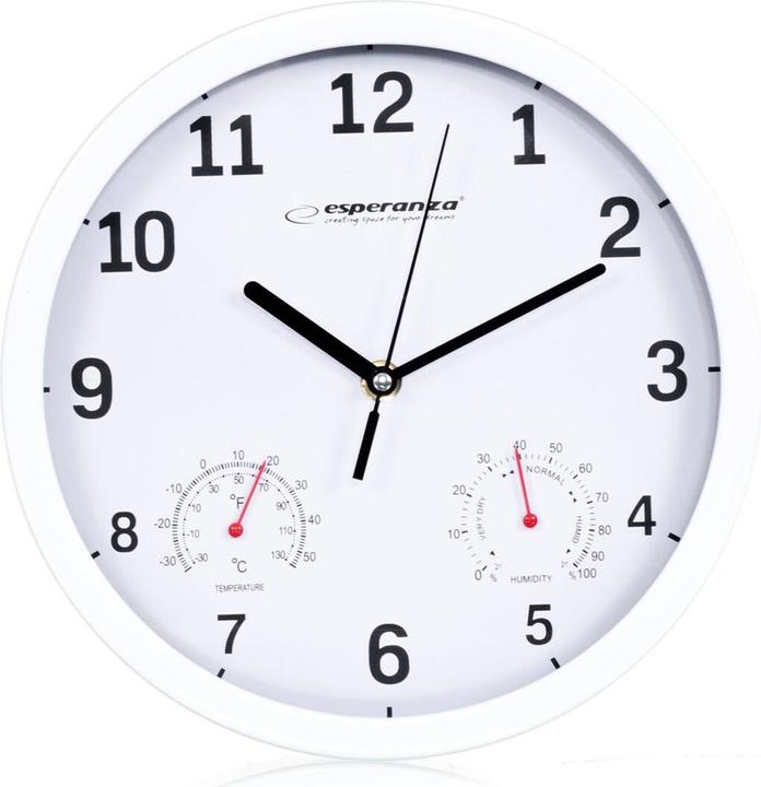Esperanza EHC016W Mechanische Wanduhr Rundweiss