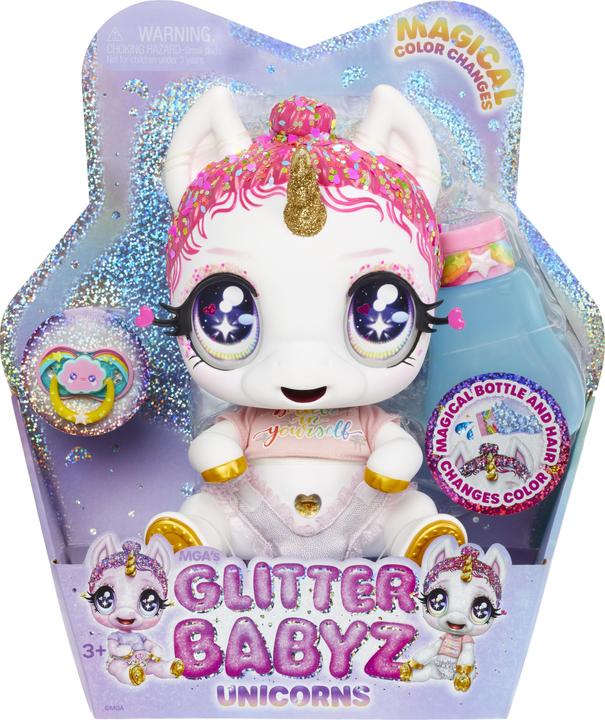 Immagine prodotto MGA Bambola unicorno Glitter Babyz - Arcobaleno bianco