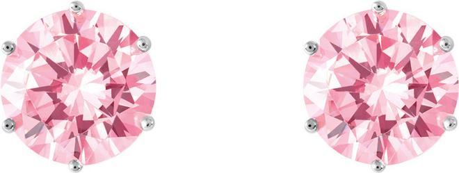 Thomas Sabo Ohrstecker mit grossem, pinkfarbenem Stein (925 Sterlingsilber)