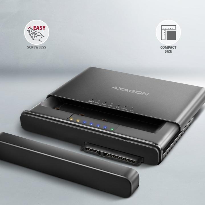 Immagine prodotto Axagon ADSA-CC USB-C - SSD NVMe M.2 e SSD/HDD SATA 2,5"/3,5" CLONE MASTER (M.2 2242, M.2 2230)