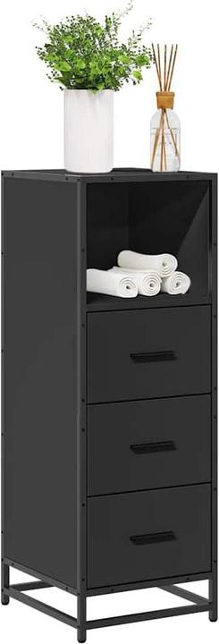 Produktbild VidaXL Badschrank Schwarz 35x37,5x100 cm Holzwerkstoff