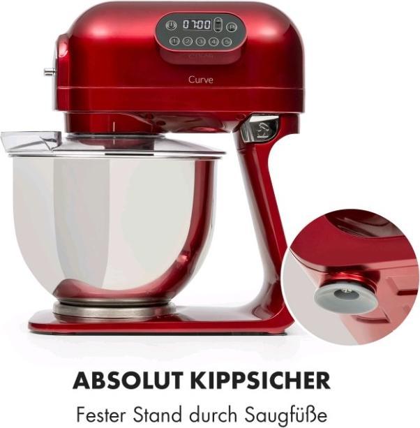 Produktbild Klarstein Curve Küchenmaschine Rot (1000 W)