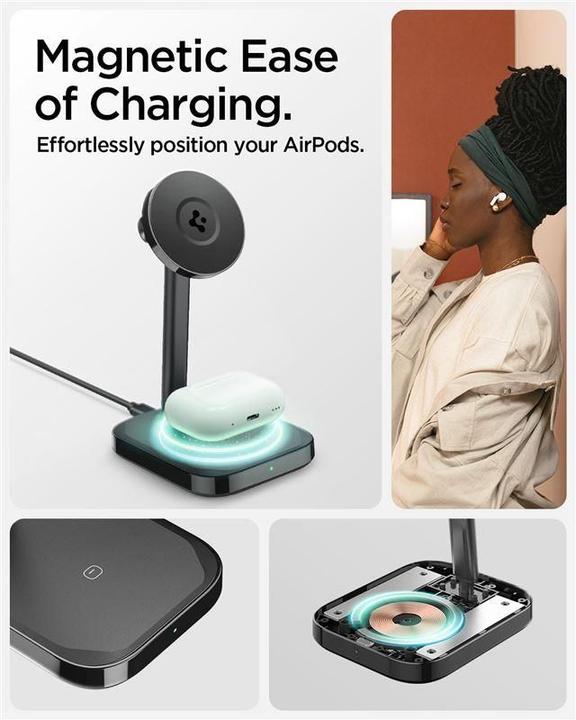 Produktbild Spigen ArcField PF2100 Ständer mit MagSafe-Ladegerät – Schwarz (20 W)