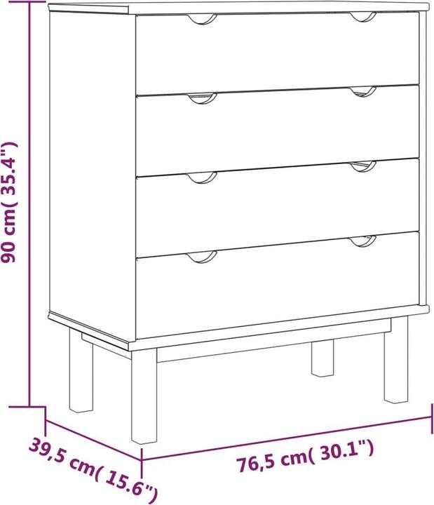 Immagine prodotto VidaXL Davion (76,5 x 39,5 x 90 cm)