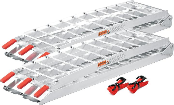 Actual product image Wiltec 2x folding loading ramp scooter ramp ATV Quad portable aluminium 226cm 680kg (89x12 inches 1500lbs)