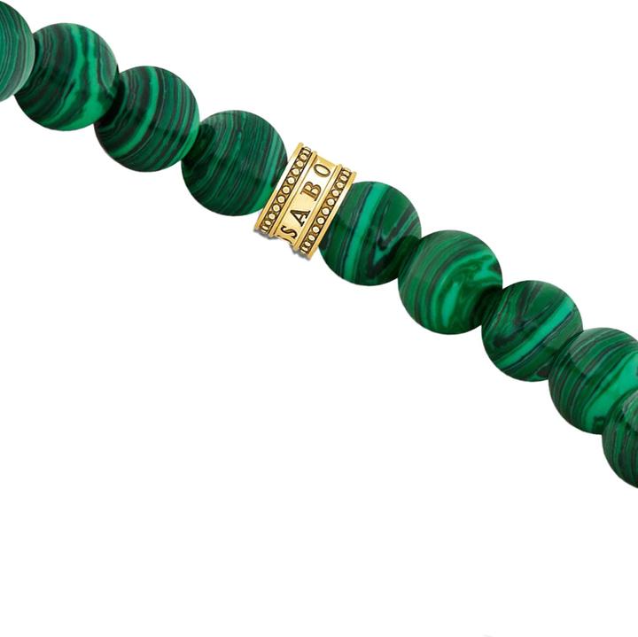 Actual product image Thomas Sabo Beads bracelet with gold-plated green stones (19 cm, 750 yellow gold gilding, 925 sterling silver)