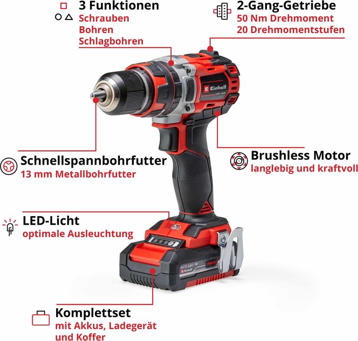 Actual product image Einhell TE-CD 18/50 Li-i BL (Rechargeable battery operated)