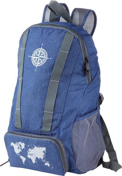 Actual product image Troika SET WELTENBUMMLER with blue rucksack and key ring, blue/grey (12 l)