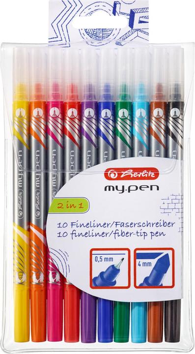 Image du produit Herlitz my.pen fineliners et stylos à pointe de fibre (Multicolore, 10 x)