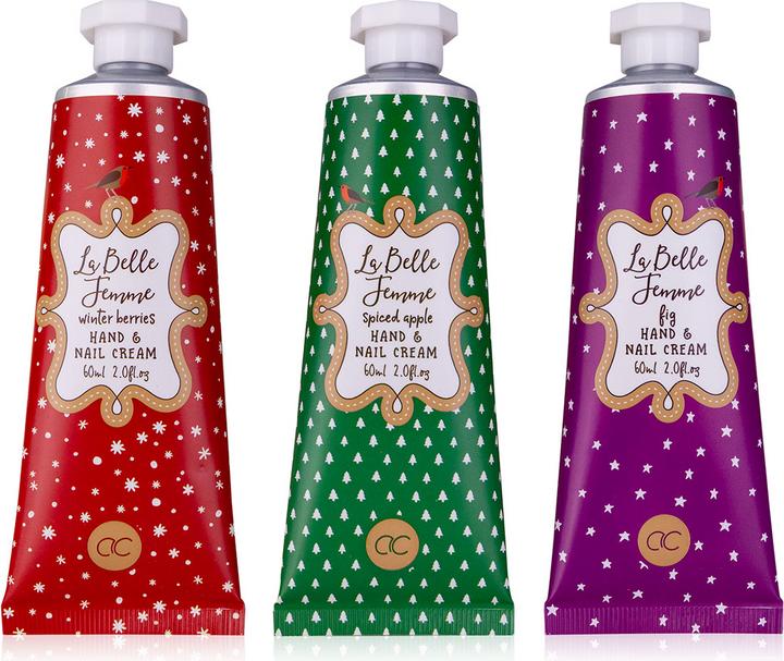 Produktbild Accentra Hand- & Nagelcreme LA BELLE FEMME NOEL in Tube, 60ml, 3 Motive/Düfte sortiert: Winter Berries / Spic