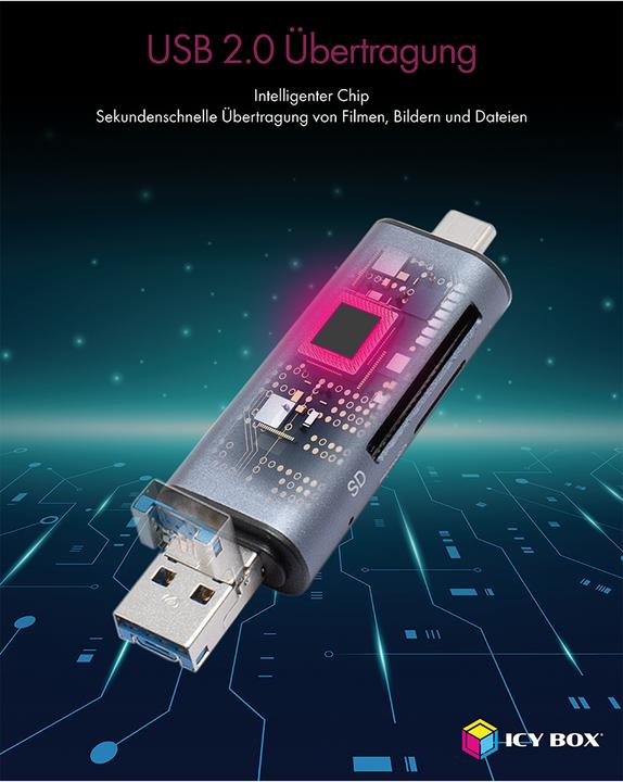 Actual product image Icy Box Ib-Cr200-C (USB, USB 2.0 Micro-B)