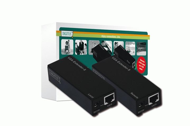 Image du produit Digitus Extender VGA sur RJ45 Cat5, jusqu'à 80m, port unique (U/UTP, CAT5e, 10 m)