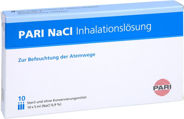 Produktbild PARI NaCl Inhalationslösung zur Befeuchtung der Atemwege, 10 St. Ampullen