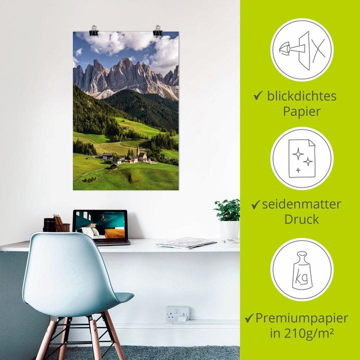 Image du produit Artland Été dans le Tyrol du Sud dans les Dolomites U3LX (20 x 30 cm)