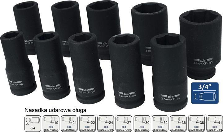 Actual product image Adler NASADKA UDAROWA 3/4" 27mm DŁUGA