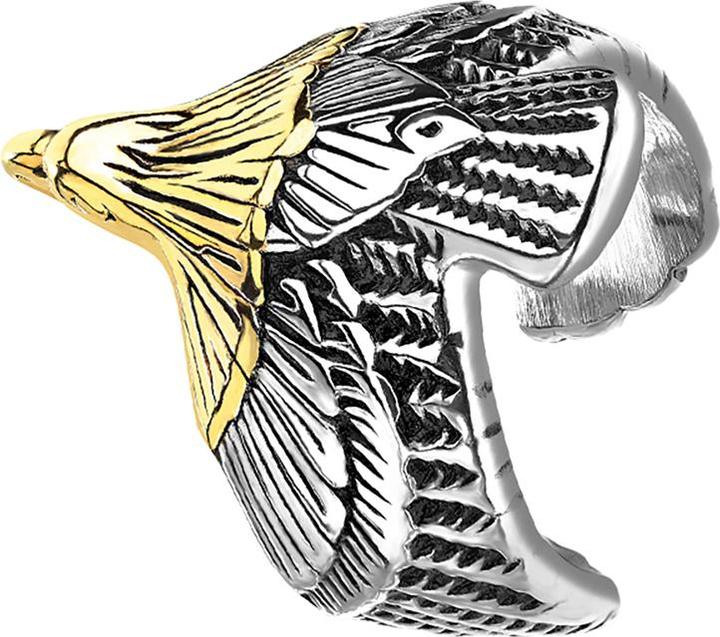 Actual product image Star Piercing Ring silver eagle with gold head (69, 900 Platinum)