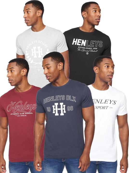 Actual product image Henleys Mens Varick T-Shirt (Pack of 5) (L)