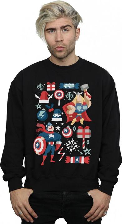 Immagine prodotto Thor And Captain America Christmas Day Felpa Uomo (XXL)