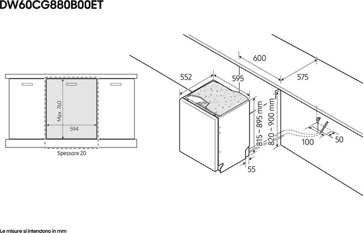Actual product image Samsung DW60CG880B00 Concealed Dishwasher