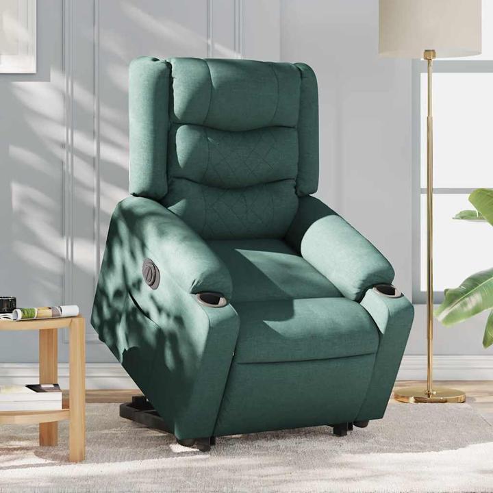 Image du produit VidaXL Fauteuil de massage électrique avec fonction releveur Vert foncé Tissu
