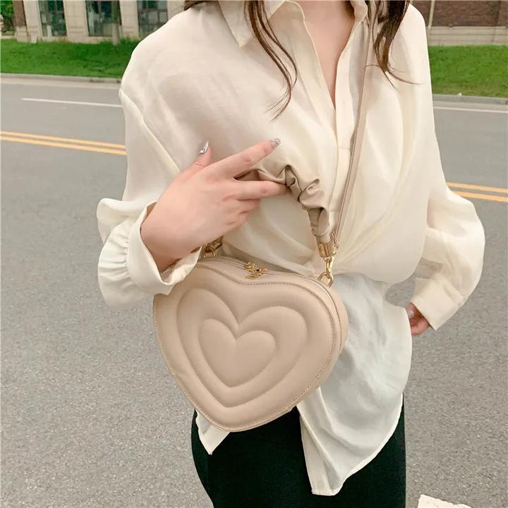 Produktbild Only-Bags.Store Love Heart Shape Umhängetasche Small Handbags Designer Crossbody Bags Solid Pu Leather Top Handle