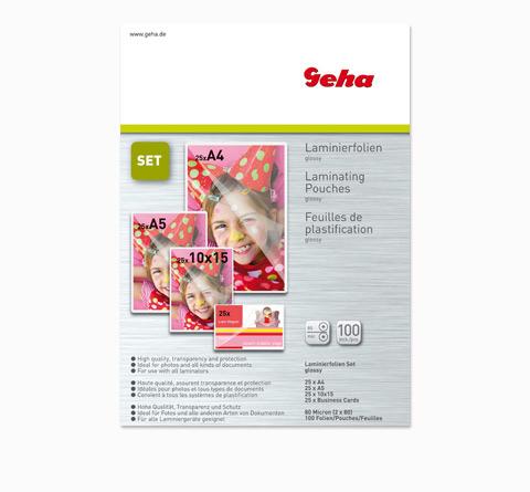 Immagine prodotto Geha Set di lamine di laminazione (A4, A5, A6, A7, 100 Pezzo/i, 80 µm)