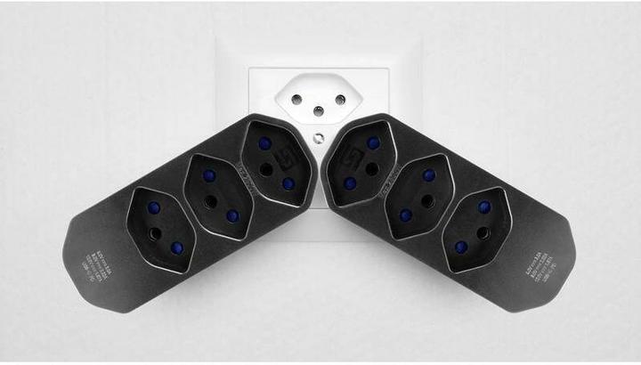 Image du produit Steffen Adaptateur multiple MANTA 3xT13 + 1xUSB-C PD pivotant 320° sw (USB-C, Type 13, 13 x)