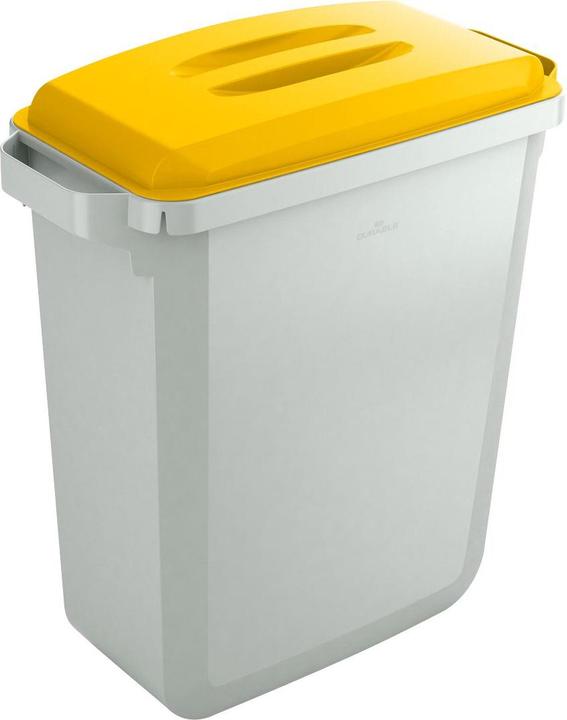 Produktbild Durable Papierkorb 60L PP+Deckel grau/gelb (60 l)