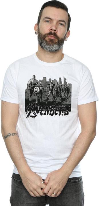 Actual product image Mens Avengers Mono Team Art T-Shirt (S)
