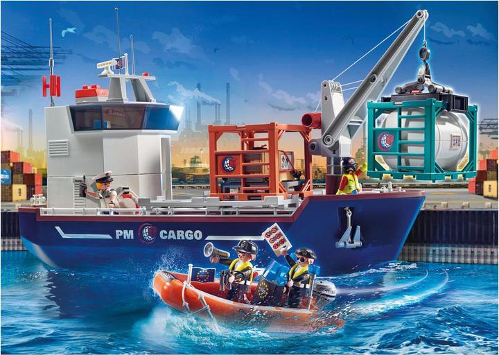 Produktbild Playmobil Grosses Containerschiff mit Zollboot (70769, Playmobil City Action)