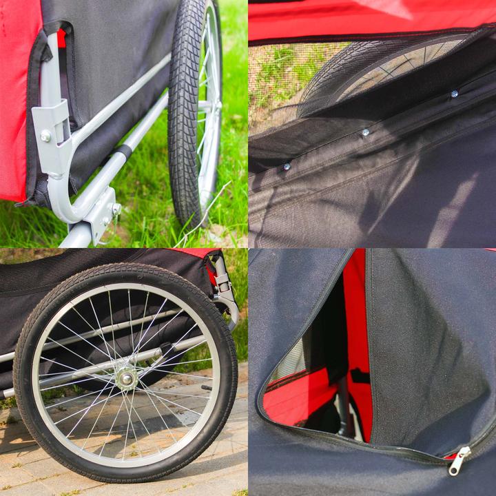 Produktbild Wiltec Hunde Fahrradanhänger Hundeanhänger Fahrrad Hundetransporter rot-schwarz