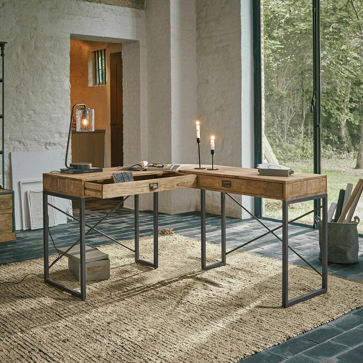 Produktbild Loberon Schreibtisch Lemuel antikbraun/schwarz (H, B)
