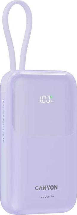 Produktbild Canyon power bank OnPower 101 built-in cable 10000 mAh PD22.5W Violetin (10000 mAh, 22.50 Wh)