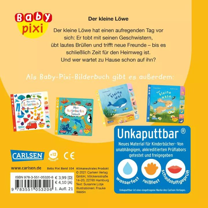 Immagine prodotto Baby Pixi (unkaputtbar) 104: Der kleine Löwe (Tedesco, Susanne Lütje, 2021)