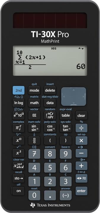 TI 30X Pro MathPrint (Solarzellen, Batterien)