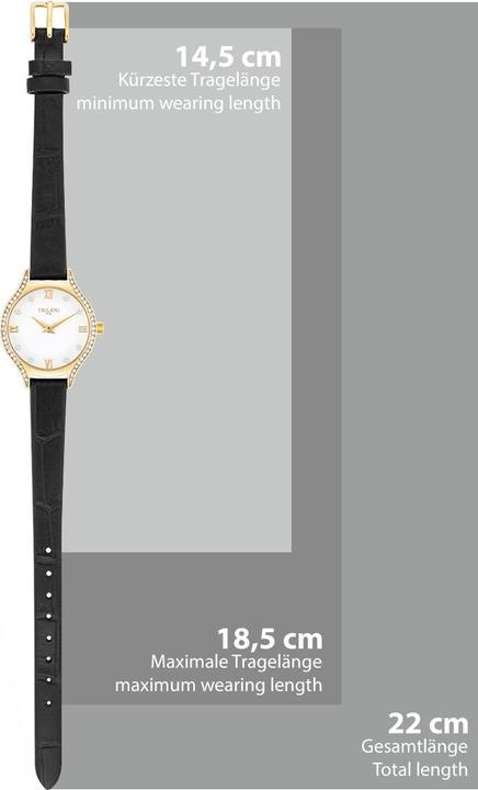 Image du produit Trilani Montre à quartz pour femme en cuir véritable noir - 30492 (Montre analogique, 26 mm)