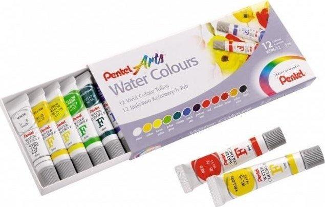 Produktbild Pentel Aquarellfarben in Tuben mit 12 Farben (Mehrfarbig, 5 ml)