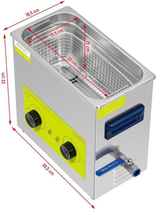 Produktbild Ulsonix Ultraschallreiniger Ultraschallreinigungsgerät Ultraschallbad 6,5 L 180 W 40 kHz (40 kHz, 6500 ml)