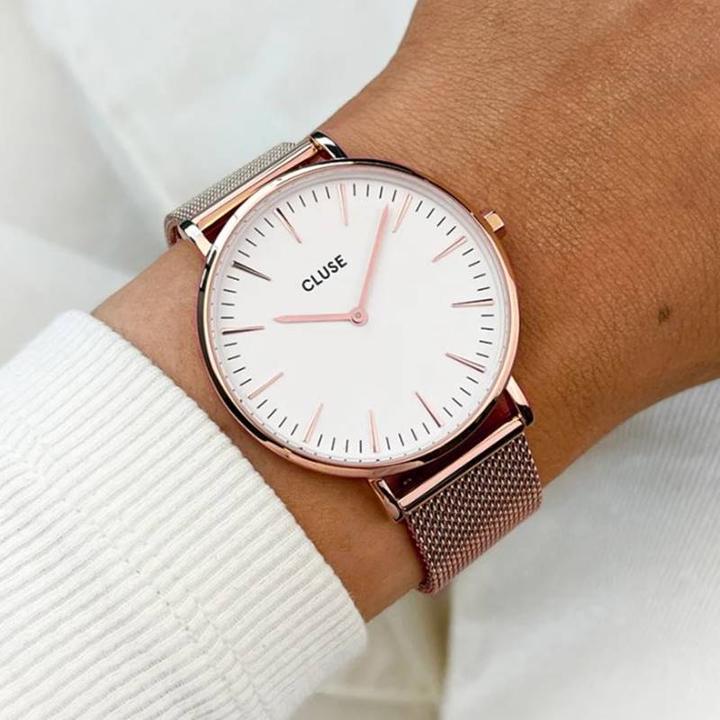 Produktbild Cluse La Bohème Mesh Rosé (Analoguhr, 38 mm)