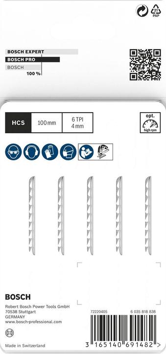 Produktbild Bosch Professional Zubehör PRO Plastics PP clean T102D Stichsägeblatt, 100 mm, 5-tlg.