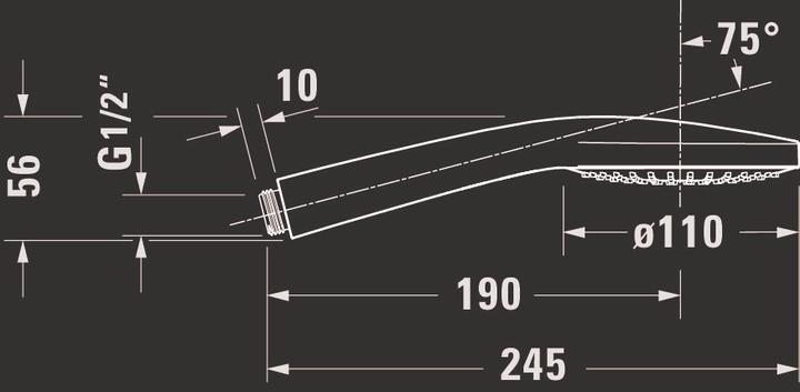 Actual product image Duravit Hand shower 110, 1 jet chrome / white (1 Beam types, 19.50 l/min)